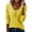 Yellow, variant on Women Basic Tee Long Sleeve Blouse With Scallop Trim And Front Button Closure Elegant Solid Color Top For Casual Wear,Yellow