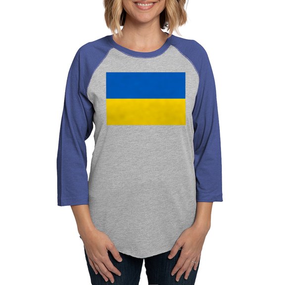 CafePress - Ukraine Flag Long Sleeve T Shirt - Womens Baseball Tee