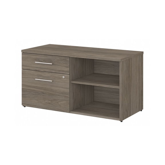 Office 500 Low Storage Cabinet with Drawers in Modern Hickory - Engineered Wood