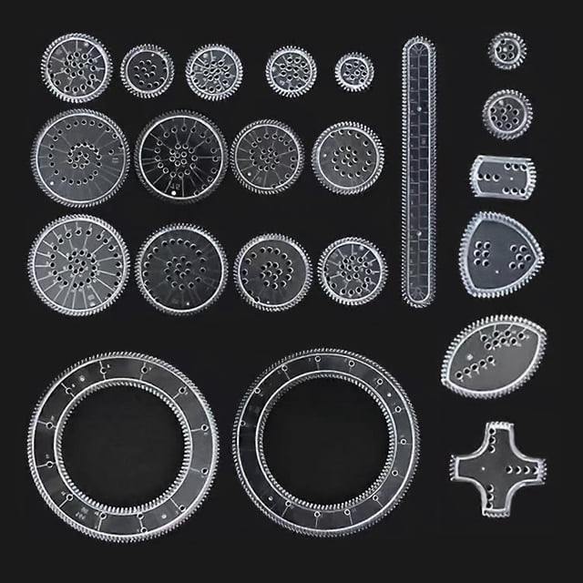 Juego de 22 espirógrafos para dibujar, dibujar y pintar, con espirales geométricas.