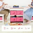 thumbnail image 2 of Kids Table and Chair Set (2 Chairs Included), Wooden Toddler Desk Group with 6 Storage Bins Boxes, Children's Furniture, Water Resistant (Pink), 2 of 12
