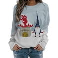 thumbnail image 1 of GHSDFBB Chandails de Noël pour Femmes Mode Loisirs Imprimé Graphique Manches Longues Hauts Mignons Chandail en Molleton Col Rond Cadeau de Noël, 1 of 5