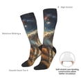 thumbnail image 4 of Xecao Starry Sky White Horse print thigh-high socks, crafted for both men and women with a stretchy, high-opaque design perfect for daily wear, 4 of 6