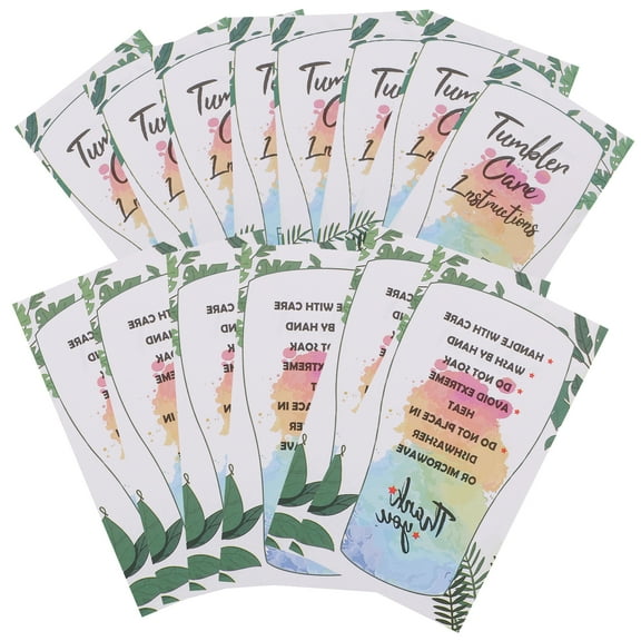 100 Sheets Cup Guide Tags Small Care Cards Mugs Washing Instructions Tumbler