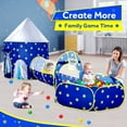 thumbnail image 3 of Wilwolfer Spaceship 3pc Toddler Pop up Kids Play Tent with Tunnel and Ball Pit for 3/6 Years Kids Boys Babys Indoor, 3 of 7
