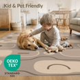 thumbnail image 4 of ODIKA 6'x9' Beige Taupe Mid Century Modern Geometric Washable Area Rug Retro Abstract Rounded Rectangle Minimalist Non-Slip, Chair-Friendly, for Dining Room, Under Table, Office Décor, 4 of 7