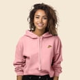 thumbnail image 3 of Dalix Pizza Embroidered Fleece Cropped Hoodie Cold Fall Winter Women in Pink XL X-Large, 3 of 5