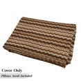 thumbnail image 5 of Zambia Floor Pillow Lounger Cover, Tribal Pattern with Wavy Lines Geometric Triangles Kenyan Art Design, Nap Mat Printed Fabric Case for 5 Pillows, 88" x 36", Pale Brown Cinnamon, by Ambesonne, 5 of 5