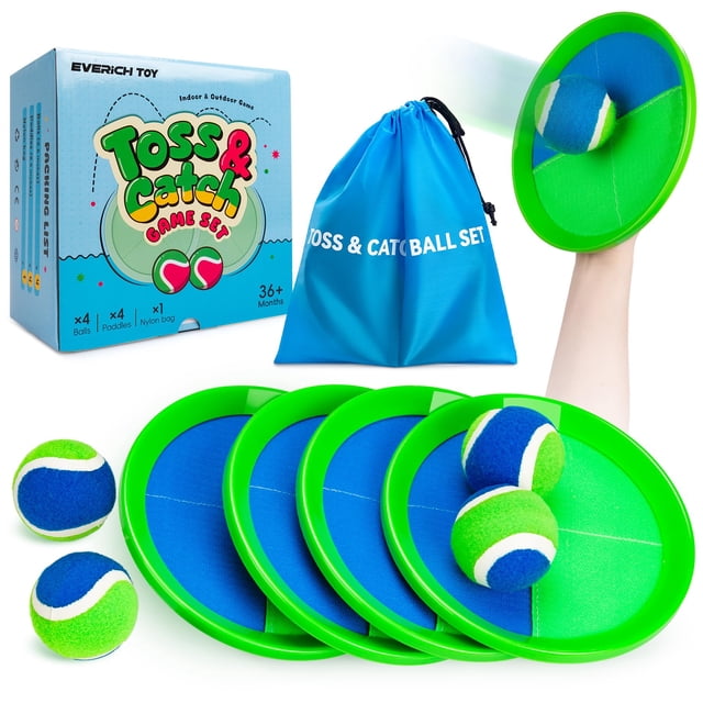 Set de juego Toss and Catch Ball EVERICH mejorado para niños de 3 a 12 años