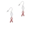 thumbnail image 2 of Delight Jewelry Silvertone Pink Ribbon Silvertone Leaf French Earrings, 2 of 5