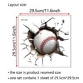thumbnail image 4 of Adhesivos de pared 3D con diseño de pelota de béisbol con agujeros agrietados, 29,5 x 29,5 cm, 4 of 4