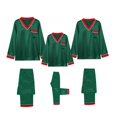 thumbnail image 4 of Family Matching Christmas Pajamas Silk Pajamas Long Sleeve Pullover Festival Party Sleepwear Top and Pajamas Pants New Year Pajamas, 4 of 5