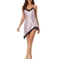 thumbnail image 1 of INSPIRE CHIC Vestido de Satén para Mujeres Lencería con Escote en V y Tirantes de Espagueti Mini Camisón XS Púrpura, 1 of 6