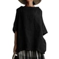 thumbnail image 3 of Yuncity Linen Shirt Women Cotton Solid Color Loose T-Shirt S-2Xl, 3 of 4