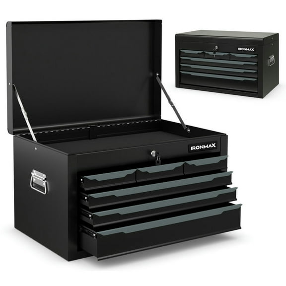 Aimee Lii 24" Tool Chest Case with 6 Drawers and Top Storage for Garage Repair Shop & Warehouse, Multi-Function Tool Organizer for Outdoor Backyard Garden, Black