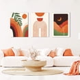 thumbnail image 3 of Set of 3 Boho Bedroom Decor Orange Minimalist Wall Decor Art, Mid Century Modern Neutral Abstract Geometric Framed Canvas Prints Wall Art for Bathroom 12inx16in, 3 of 6