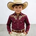 thumbnail image 2 of RMGVDSD Boys Western Cowboy Shirt With Print Long Sleeve Button Down Shirts For Kids Retro Casual Regular Fit Shirts Tops 6-7 Years, 2 of 4
