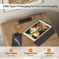 thumbnail image 5 of Rattan Nightstand Set of 2, Nightstand with Charging Station, Boho Bedside Table End Table with Drawer and Storage Shelf, Wood End Table Night Stand for Bedroom, Small Space, 5 of 9