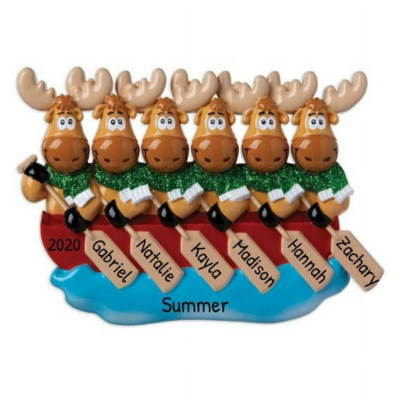 Ornaments by Elves Personalized Woodland Christmas Ornament Moose Family of 6 Ornament 2024 .25lbs