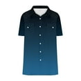 thumbnail image 7 of Mens Hawaiian Gradient Shirts Button Up Short Sleeve Beach Shirts Casual Turndown Collar Blouse Shirt, 7 of 7