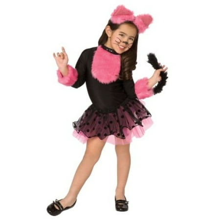 Morph Girls Cute Cat Costume, Pink, Small