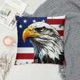 thumbnail image 2 of Orinice Bald Eagle American Flag Stars and Stripes Graphic Decorative Cushion Throw Pillow Cover for Home Couch Living Room Sofa, Zipper Closure, Summer Throw Pillow Cover 1PC 24x24in, 2 of 5