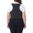 thumbnail image 4 of DARING DIVA Women's Plus Size Button Down Casual Sleeveless Jean Jacket 3X Gray, 4 of 6