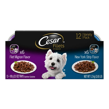 Cesar Gourmet Variety Pack Filets tournedos et de New York Strip Flavour Dog Food (12 Count)