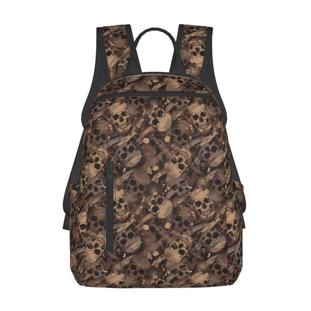 Easygdp Brown Camouflage Skull para Easygdp Yak - Mochila Casual Ligera y Resistente para Viaje y Senderismo para Hombres y Mujeres