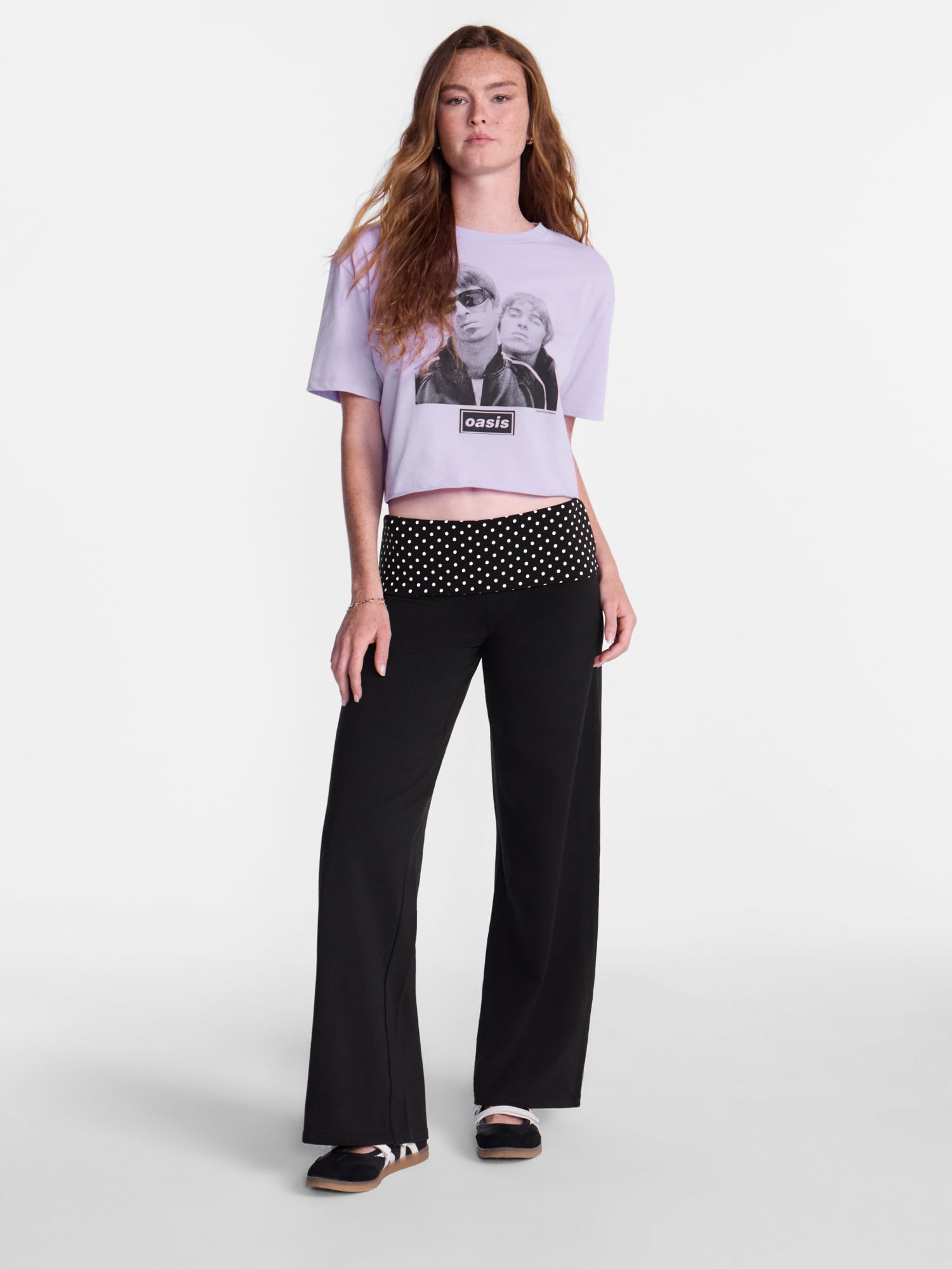 No Boundaries Foldover Wide Leg Pants, 31'' Inseam, Women's XXS-XXL