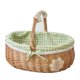 thumbnail image 1 of Cesta de almacenamiento de tela escocesa verde, cesta de comida, cesta de mimbre para huevos, regalo portátil, fruta de Picnic, bambú tejido pequeño esquí esquí Gafas de esquí, 1 of 5