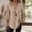 Khaki, variant on Women's Cotton Blend V Neck Tops Roll Tab 3/4 Sleeve Casual Loose Blouses Summer Linen Texture Tunic Shirts S-2XL