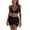#0045-Black, variant on Women Color Block Cross Tie Two Piece Bikini Set Wireless Padded Stylish Bathing Suit for Summer Beach Pool Party Outfit