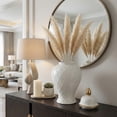 thumbnail image 3 of Decorative Ceramic Vase with Lid for Living Room and Home Decor - Elegant Flower Vase Accent for Room, Bedroom, or Office Display - Sculpted Table Accent for House Decoration - 20", White & Gold, 3 of 11