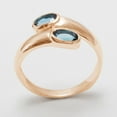 thumbnail image 2 of LBG British Made 14k Rose Gold Natural London Blue Topaz Womens Band Ring - 33 size options - Size 6.25, 2 of 6