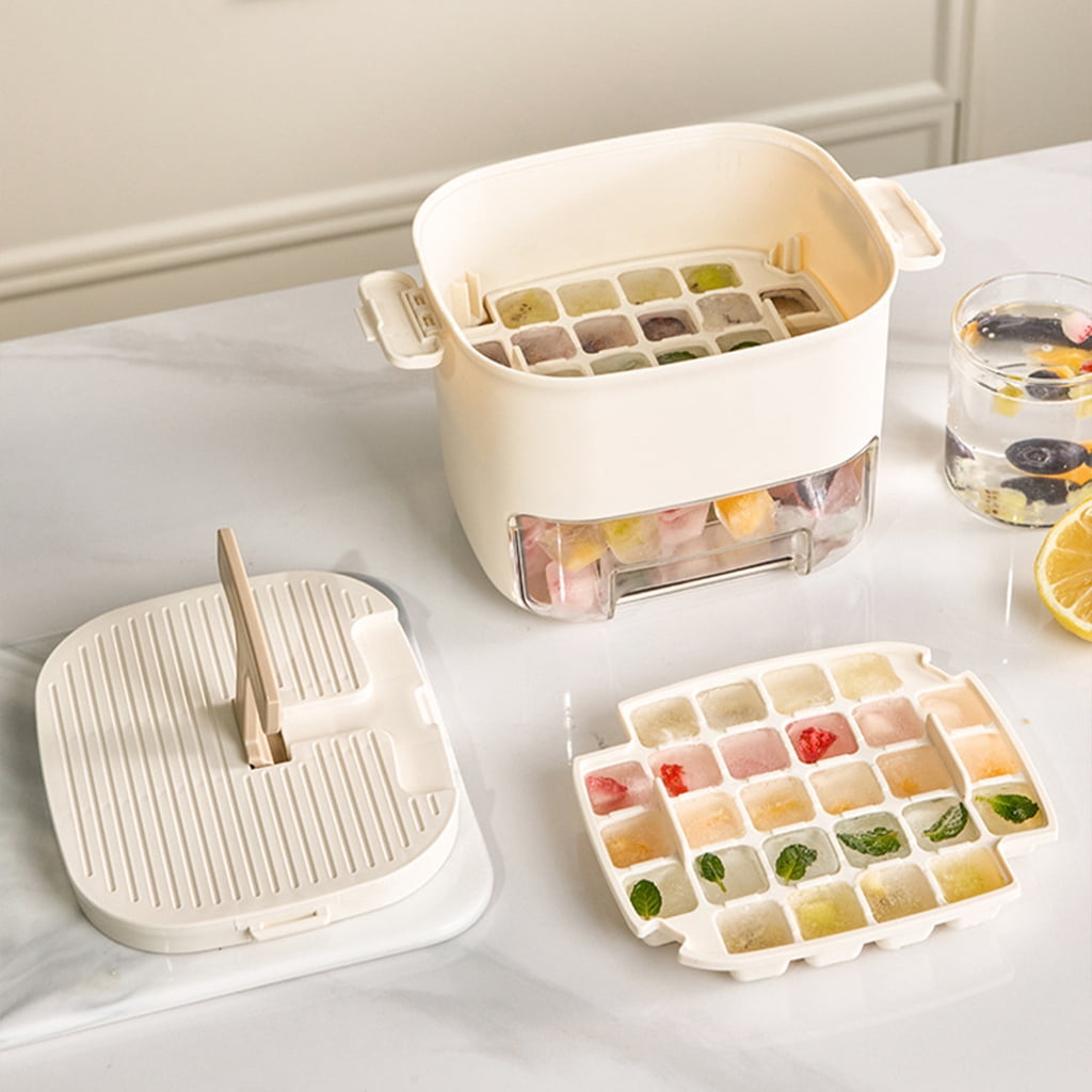 Small Plastic Ice Molds Double Layer Ice Cubes Maker Tray Set for Fast Freezing