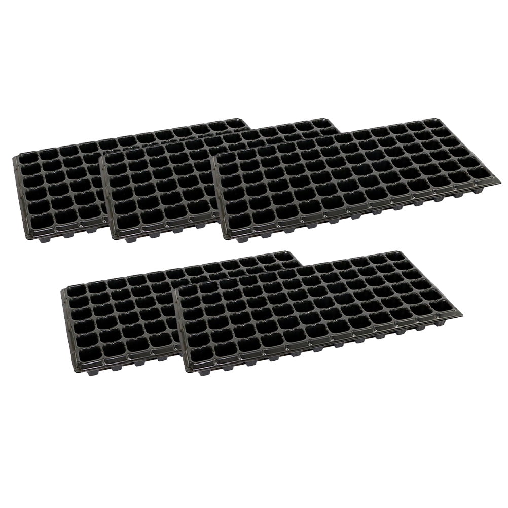 LABSERRON 15Pcs Starter Planting Tray with Drain Hole Black PVC 72 Cells for Gardening Use