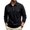 Black, variant on JULMCOMO Polo Shirts for Men Button Collared Casual Workwear Style Long Sleeve Shirts Regular Fit Work Tops with Chest Pockets Black XL