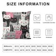 thumbnail image 6 of Nawypu  Cats Throw Pillow Case Cute Cartoon Kittens Pillow Cover Cushion Covers for Couch Sofa Home Farmhouse Decoration King White Grey 2Pcs, 6 of 6