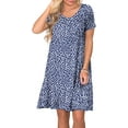 thumbnail image 3 of ANYJOIN Women's Summer Casual Dresses V Neck Short Sleeve Swing Dress with Pockets, 3 of 5