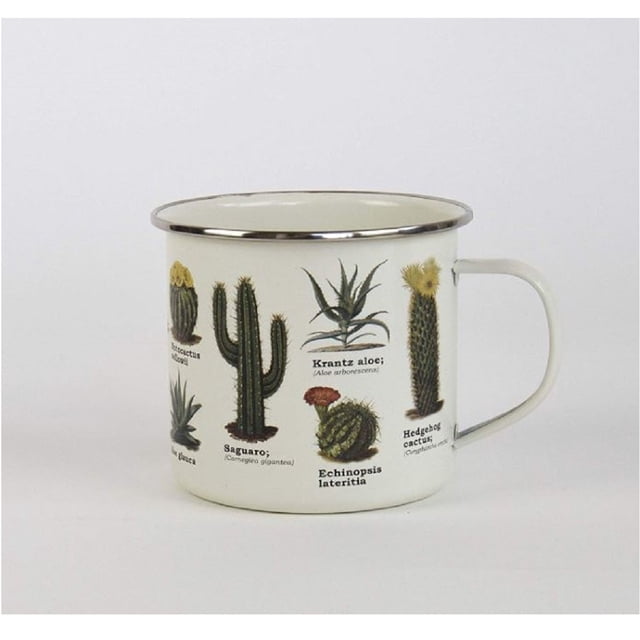 Botanical Succulent Plants Enamel Mug New Cacti And Succulents Cup