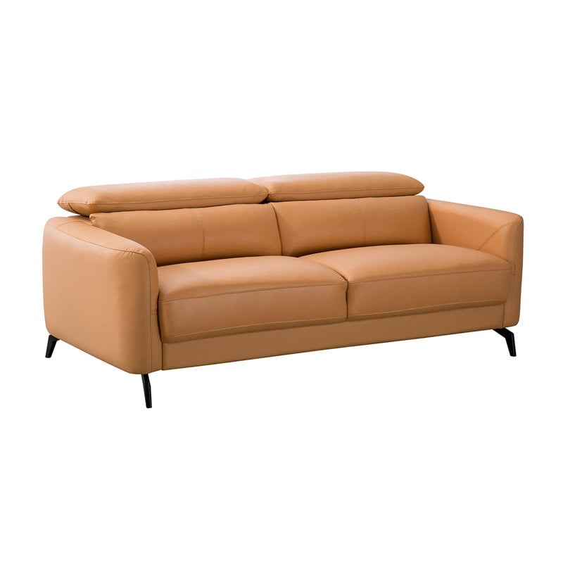 American Eagle Furniture Genuine, Leather Sofa Yellow