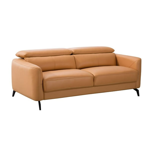 American Eagle Furniture Genuine Leather Sofa In Yellow Walmart Com Walmart Com