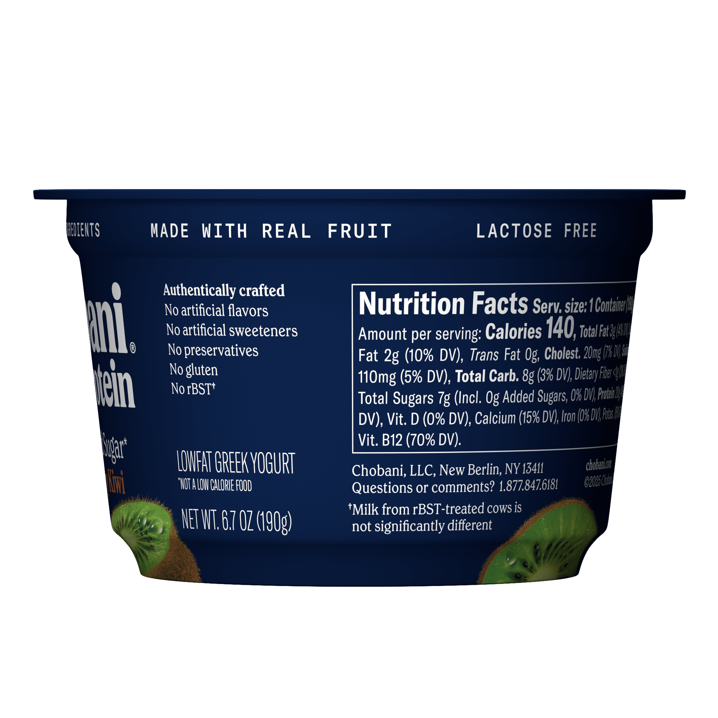 Chobani Greek Yogurt 20G Protein Low-Fat Strawberry Kiwi 6.7 oz