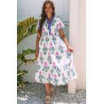 thumbnail image 6 of TinyCribz Floral Puff Sleeve Maxi Dress, Casual Summer V Neck H Line L, 6 of 12