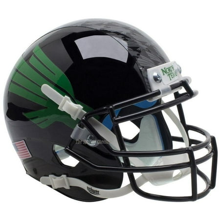North Texas Football - Schutt Authentic North Texas Mean Green Eagle Black XP Football Helmet