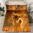 thumbnail image 2 of Castle Fairy Kawaii Jungle Deer Full Size Sheets 4-Piece for Kids Teens Boys Girls,Woodland Wildlife Breathable Bed Sheets,Cartoon Animal Lightweight Sheet Sets,Microfiber Bedroom Decor, 2 of 7