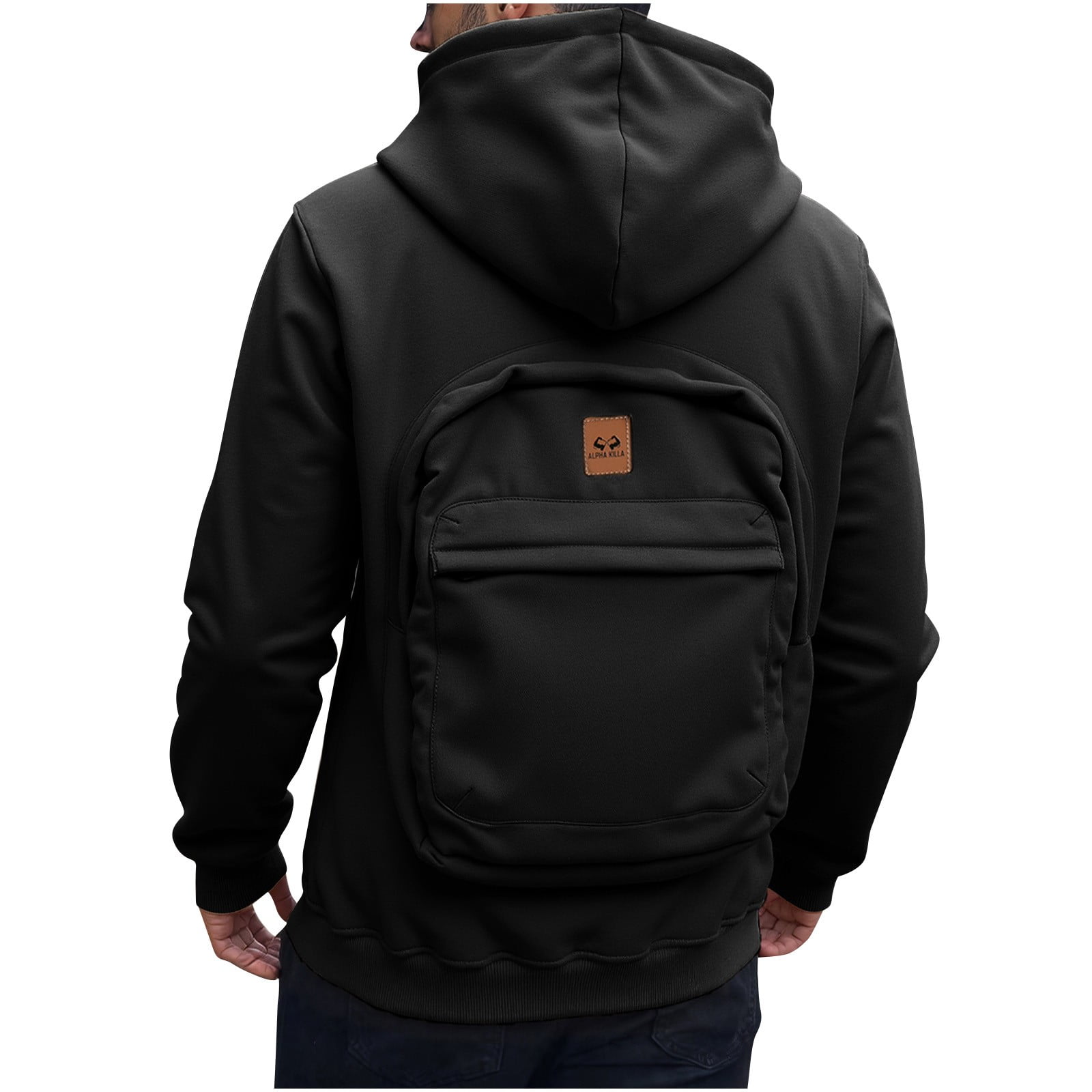 qolati Mens Travel Hoodies with Backpack Creative Travel Hoodie Jackets Zip Up Hooded Sweatshirt Christmas Day Long Sleeve Outerwear with Pockets
