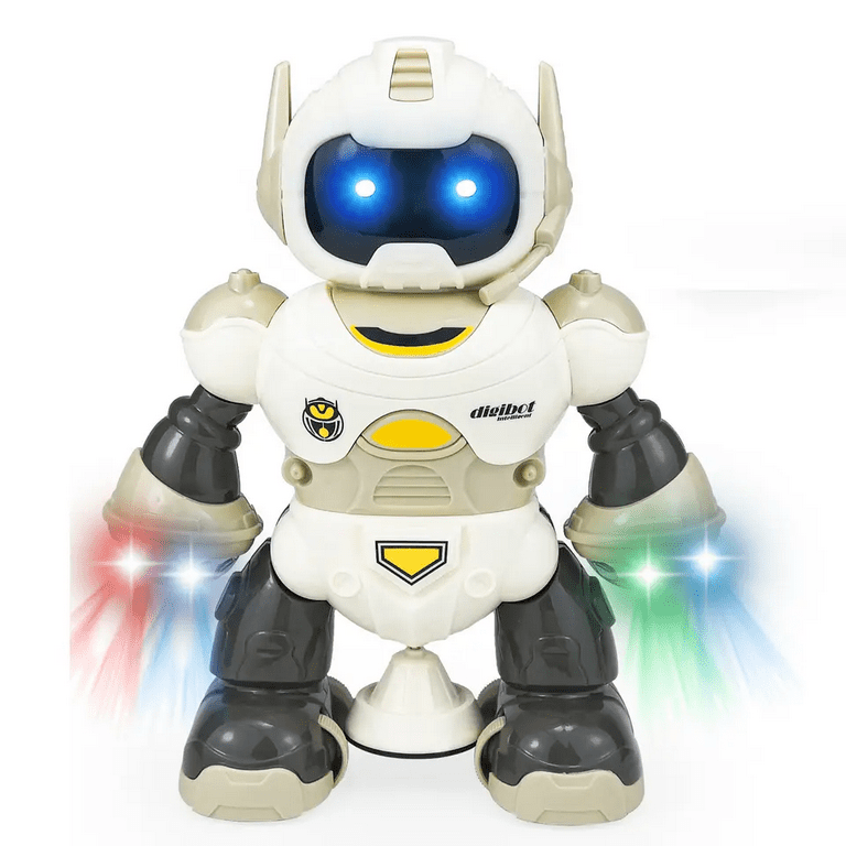 Lvelia Robot Toy for Kids, Intelligent Electronic Walking Dancing RC Robot Toys with Flashing Lights and Music, Blue