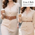 thumbnail image 3 of WHIPPY Women Wide Leather Belt for Dresses 2-in-1 Ladies Belts for Jeans Pants, 3 of 8